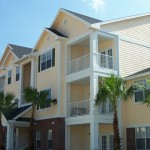 Diagonal view of Colonnade Apt Building